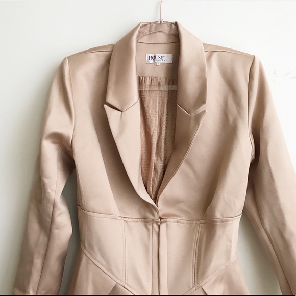 House of CB Allonia Champagne Satin Corset Dress L - Picture 5 of 8